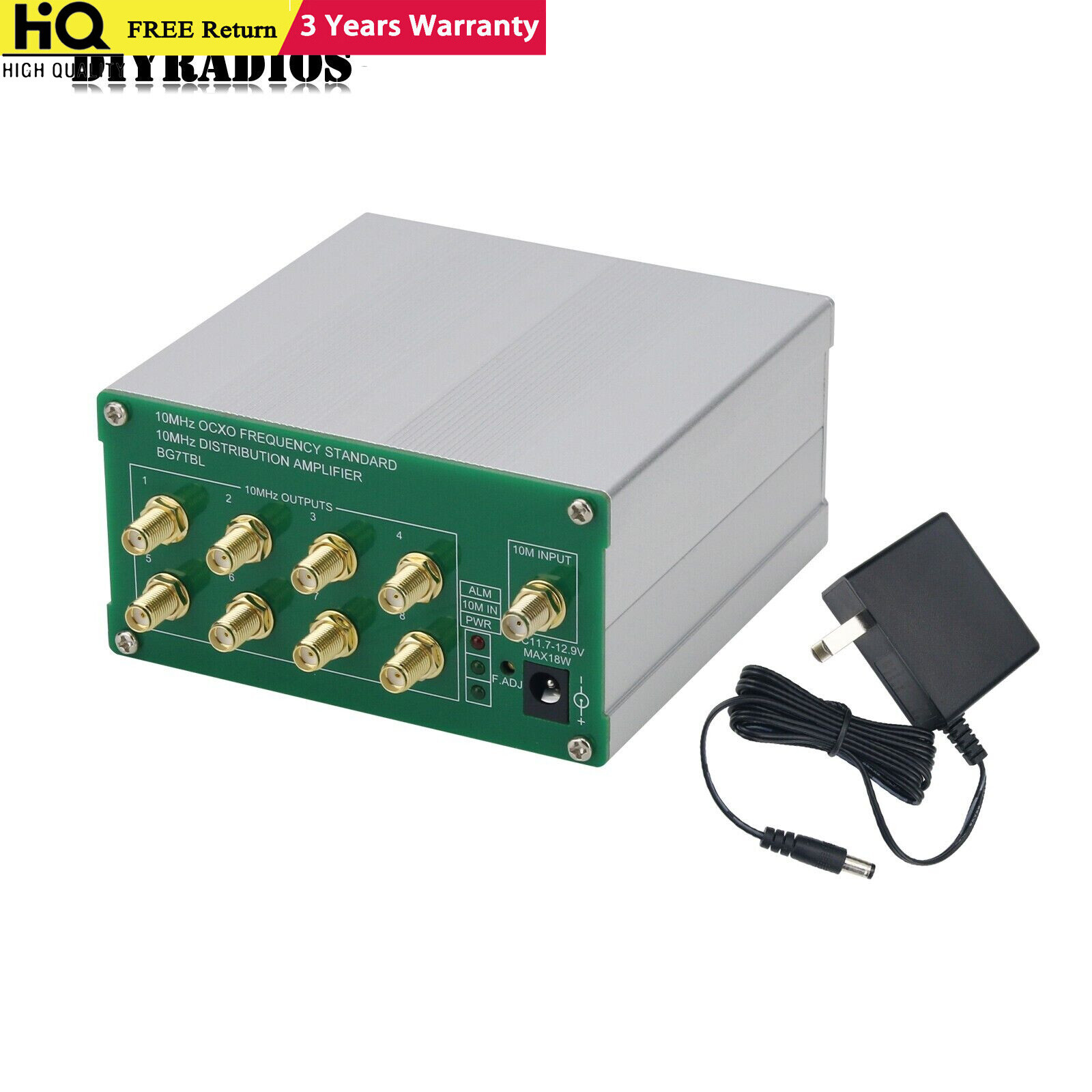 BG7TBL 10MHz 0.1Vpp-5Vpp Frequency Divider 8 CH Output Distribution Amplifier