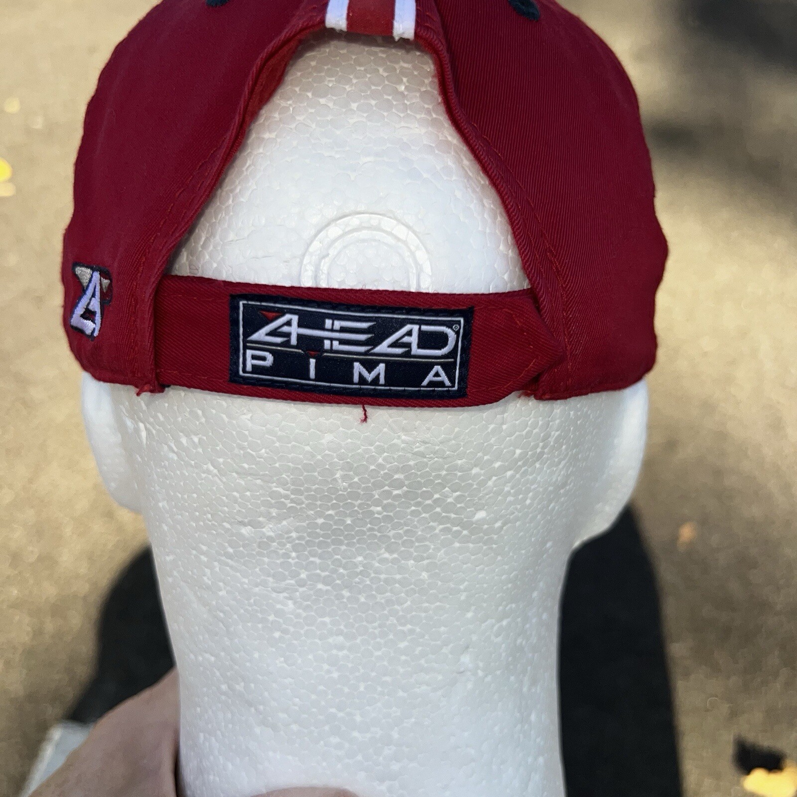 The Meadows Black Navy Red Patch on Red Hat Cap Hook Loop Ahead Pima Classic Cut