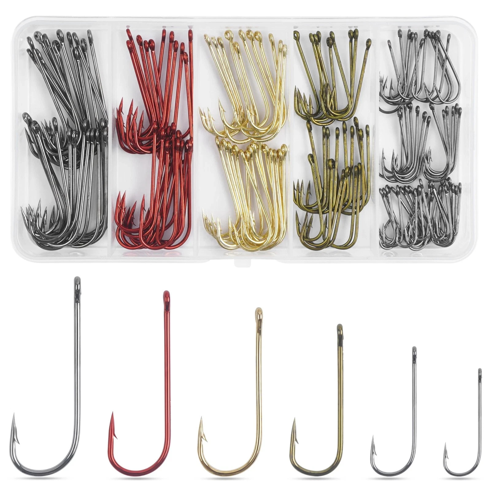 Crappie Panfish Fishing Hooks Aberdeen Hook Kit, 150Pcs Fishing Hooks Long Shank