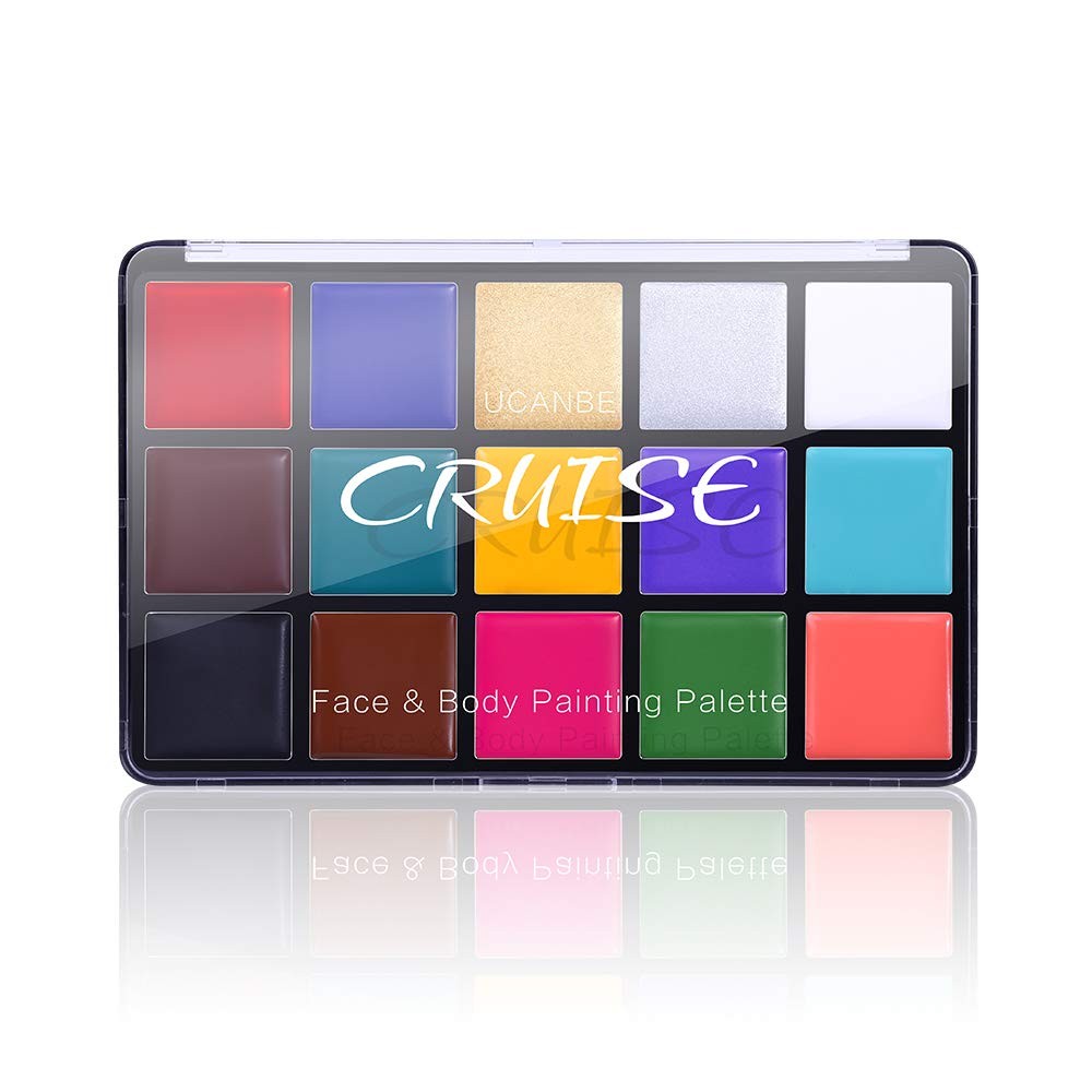 UCANBE Face & Body Paint Palette 15 Colors Professional FX Makeup Non-Toxic