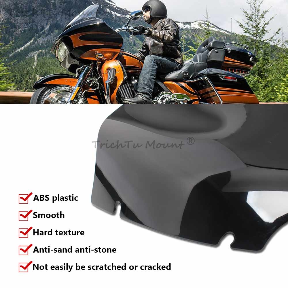 Black Wave Windshield Windscreen For Harley Road Glide FLTR FLTRX 15-2022 Black