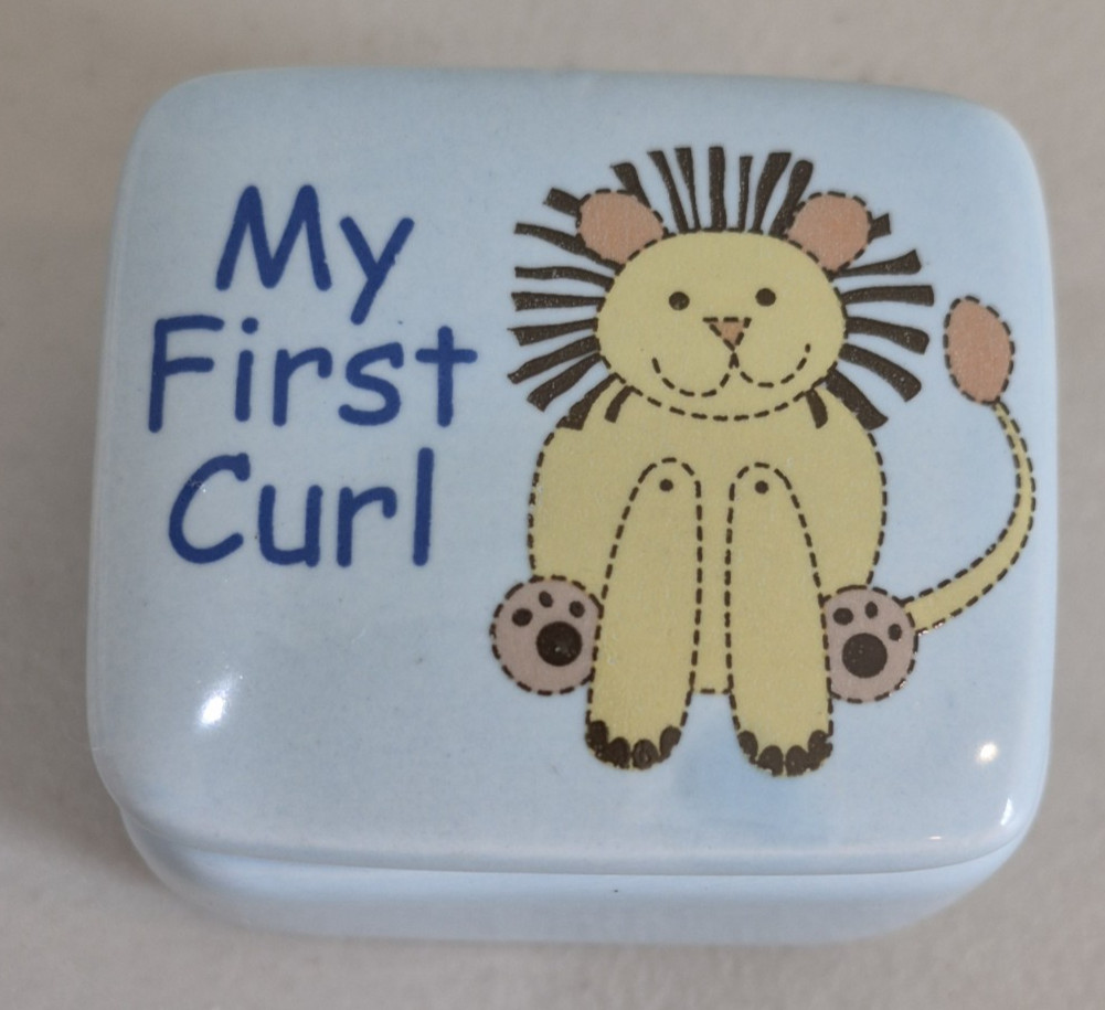 2 Ceramic Keepsake Boxes First Tooth First Curl 2"x1.75"
