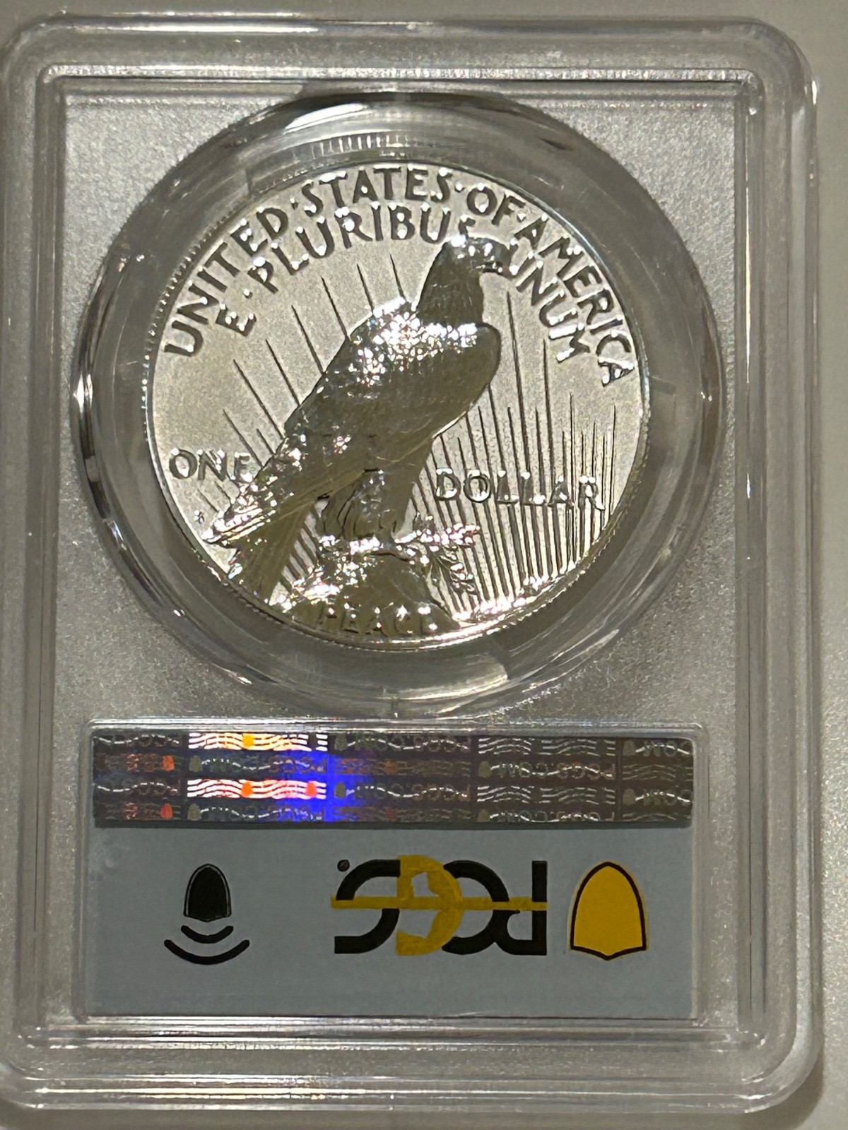 2023 S Peace Silver Dollar Reverse Proof PCGS PR70 FDOI/Flag Label