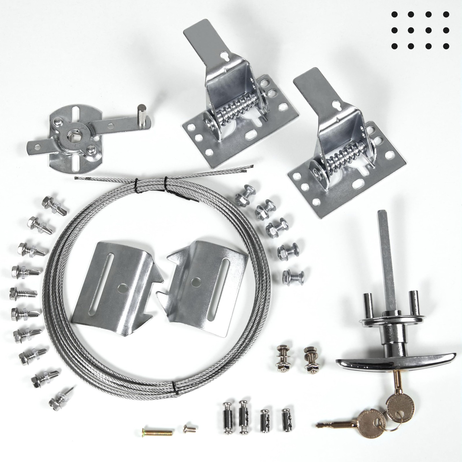 Garage Door Lock Kit, Complete Set with Spring Latch and Keyed Handle, Home I...
