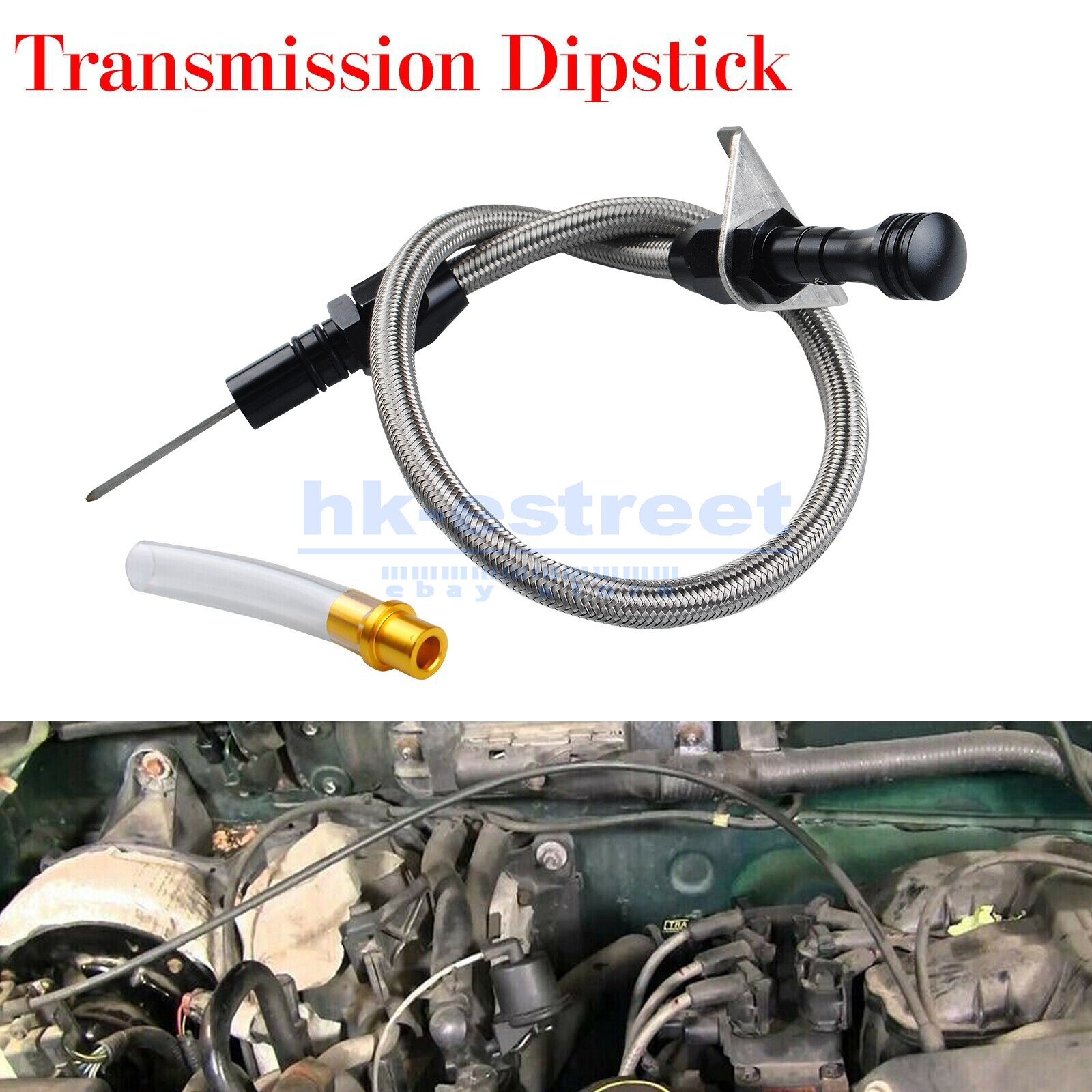 For Ford AOD Flexible Chrome Stainless Steel Transmission Dipstick AODE 4R70W US