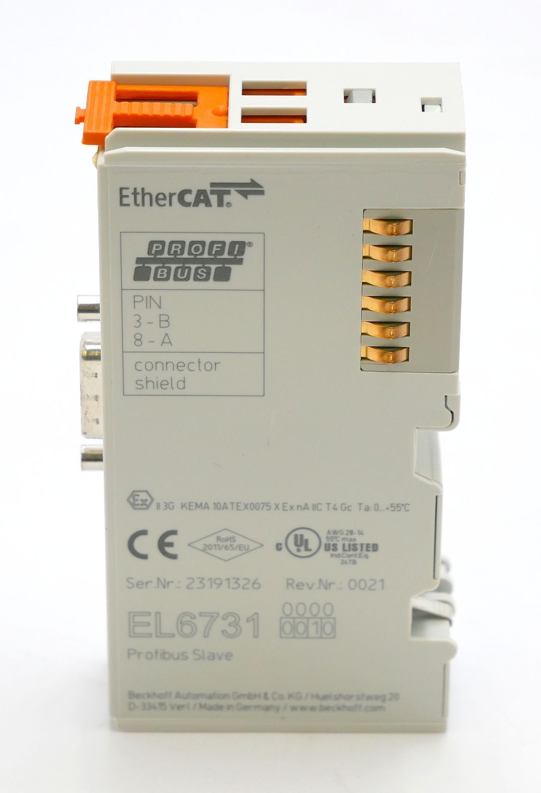 Beckhoff EL6731 1-Channel Communication Interface Profibus Slave -used-