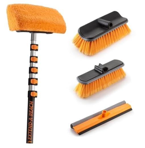 30-Foot Exterior House Cleaning Brush Set with 5-24 ft Extension Pole 24 feet
