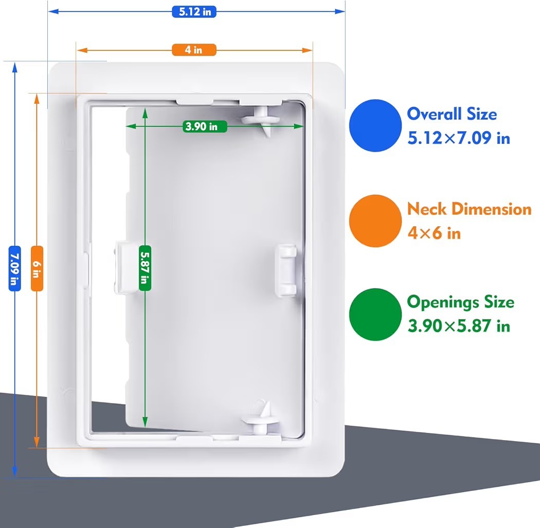 Access Plumbing Panel for Drywall Ceiling, 4x6 in 2 PC Plastic Access Door, Wall