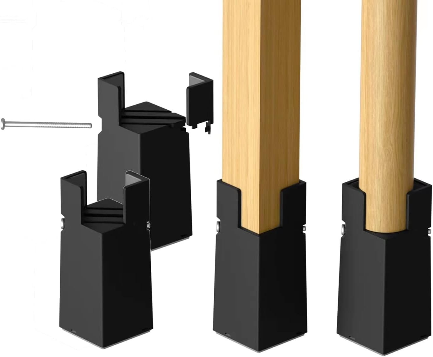 Adjustable Bed Risers 4 Inch Clamp On Furniture Risers for Bed Desk Chair 4 Pack