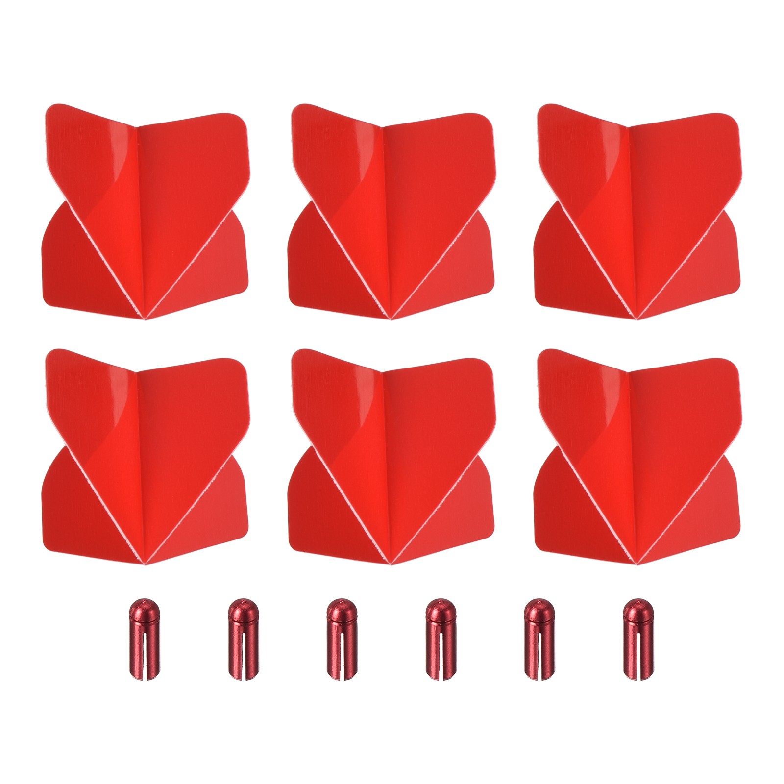Dart Flights & Accessories, 6 Sets Flights & 6 Flights Protectors, Red
