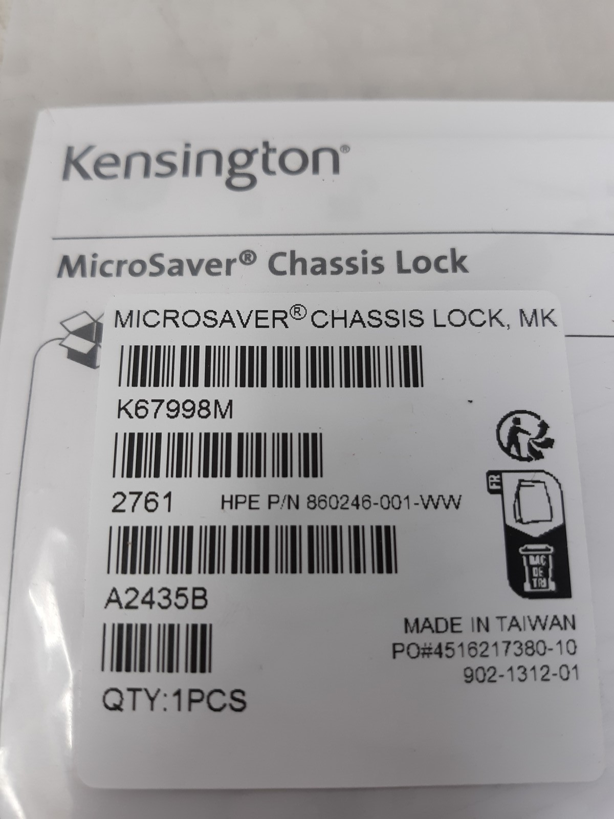 Kensington Microsaver Chassis Lock – K67998M – Supervisor Keyed – Desktop Secure