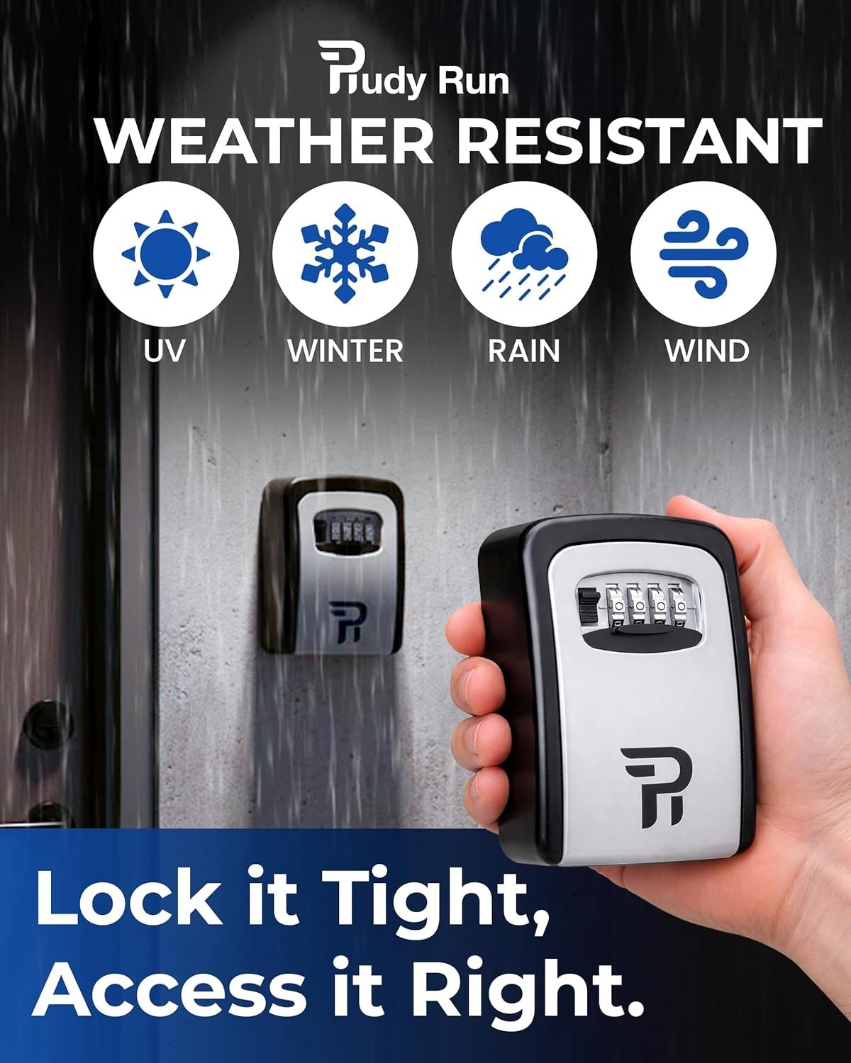Key Lock Box for Outside – Large Outdoor Lockbox for Keys with Code, 4-Digit ...