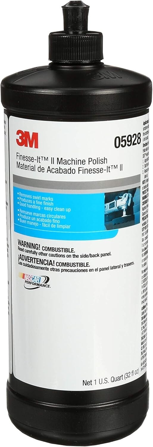 3M 05928 Finesse-It II Machine Polish, 1 qt (32 fl oz/946 mL)