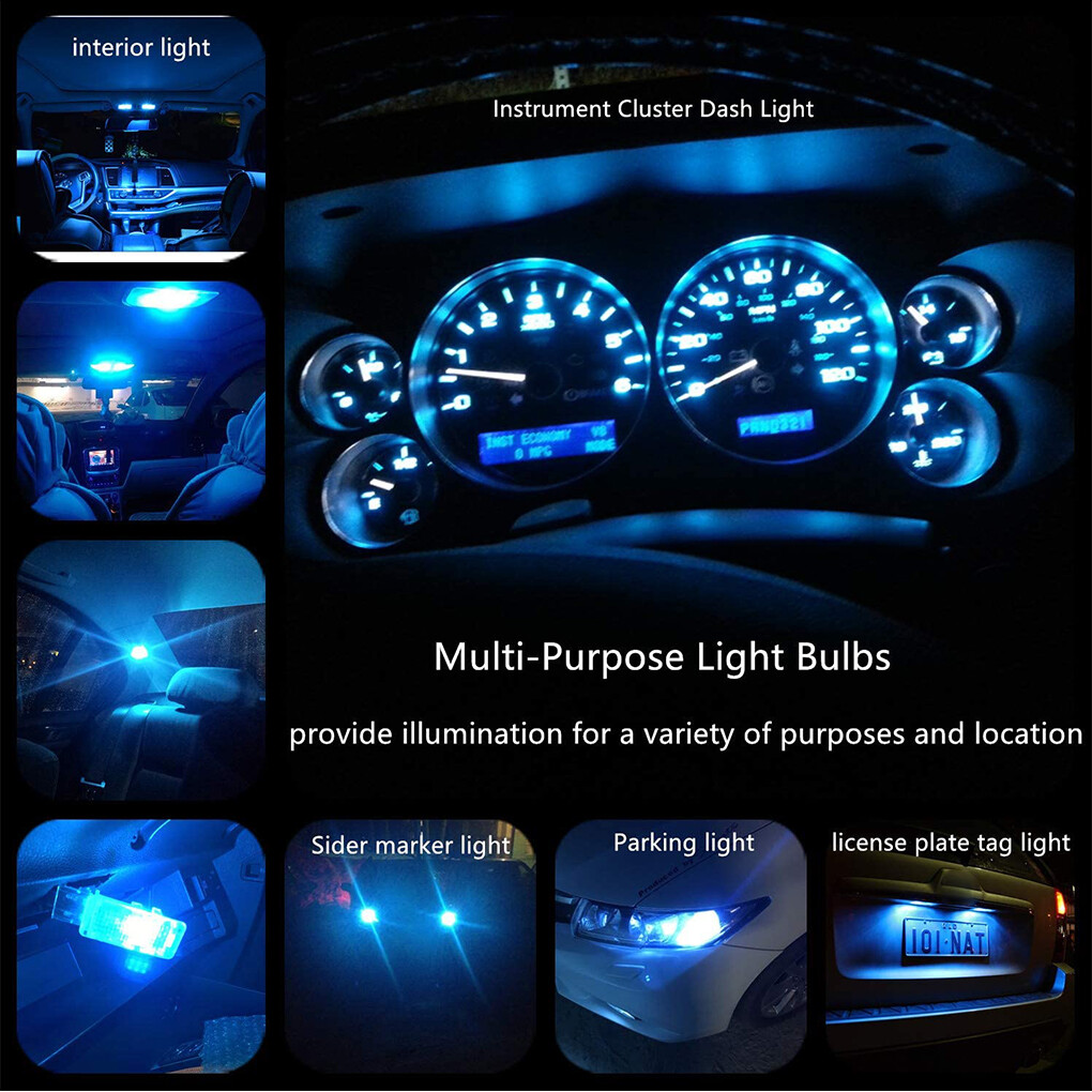 10X 74 T5 2721 LED Bulb Dash Lights w/ PC74 Socket Instrument Panel Gauge Light