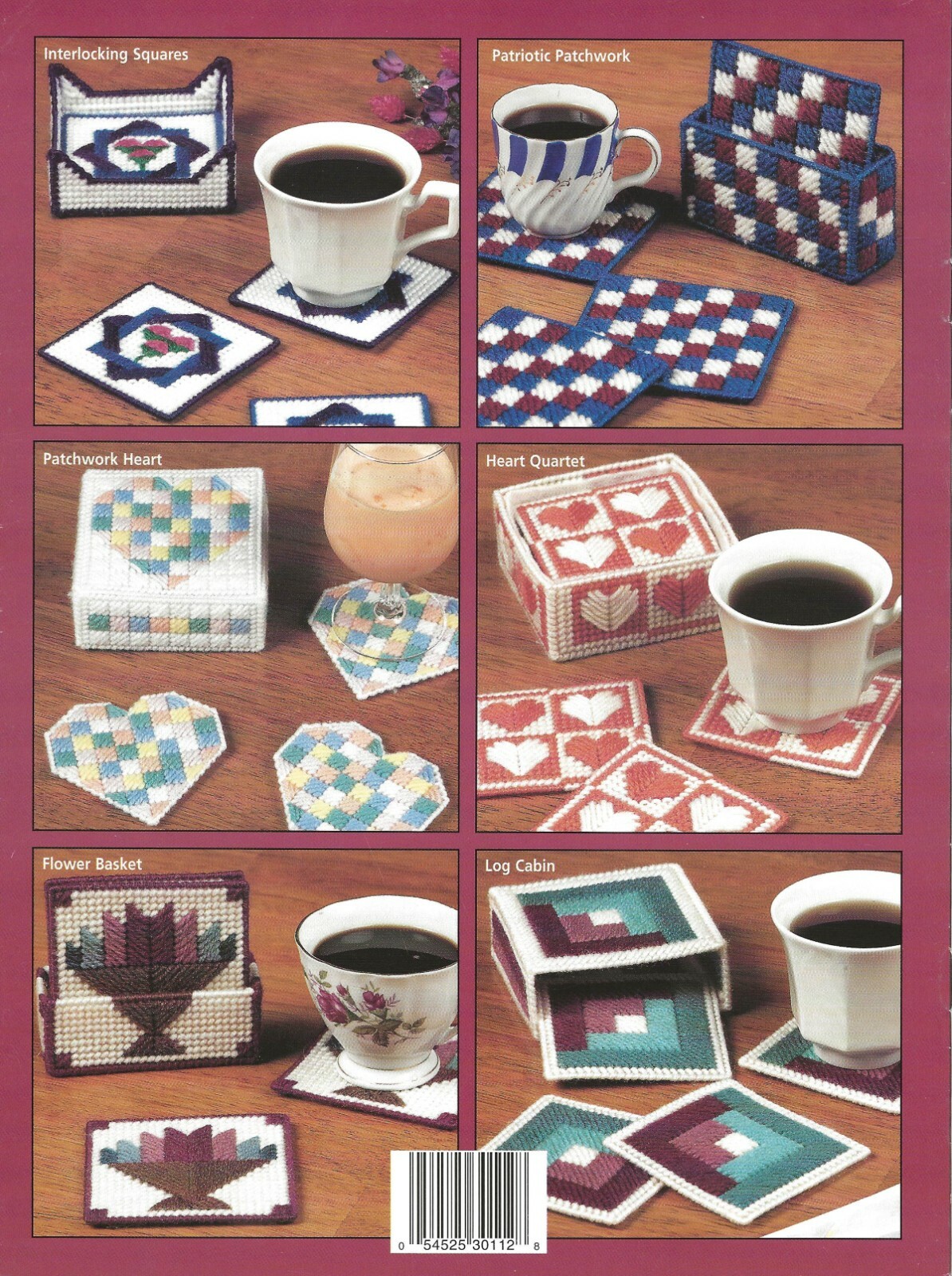 Quilt Block Coasters Plastic Canvas Patriotic Log Cabin Amish Patchwork BOOK