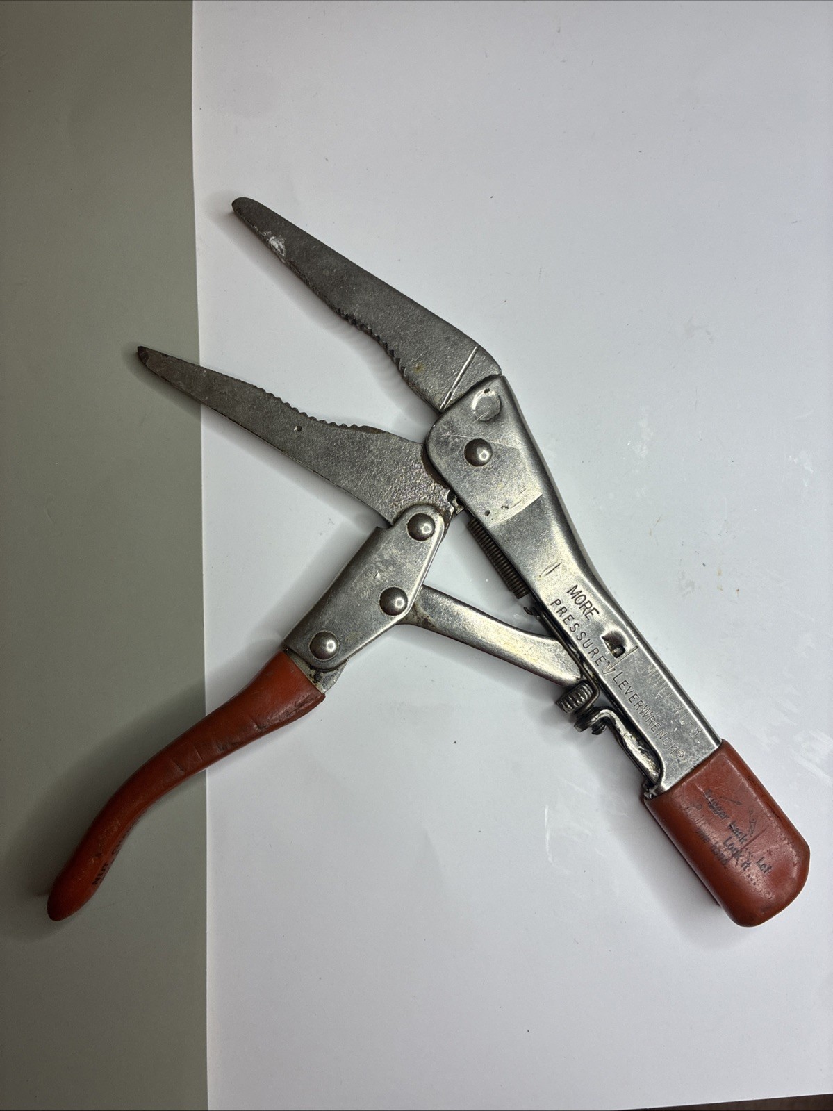 Vintage Leverage Tools Lever Wrench Long Nose 8” Locking Pliers Model L-8 USA!!!