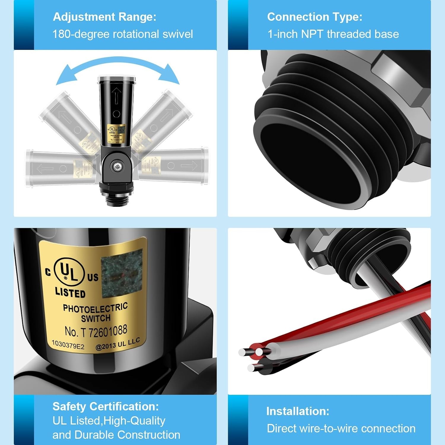 Innovative Automatic On/Off Lighting Control - Dusk to Dawn Sensor Rated
