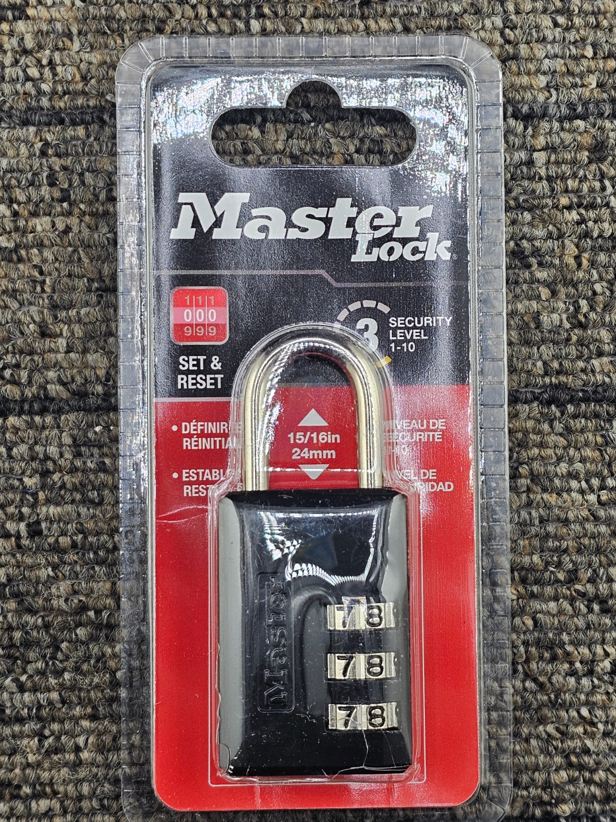 (QTY 2) Master Lock 647D Combination Padlock Luggage Lock 15/16" 24mm 3-Digit