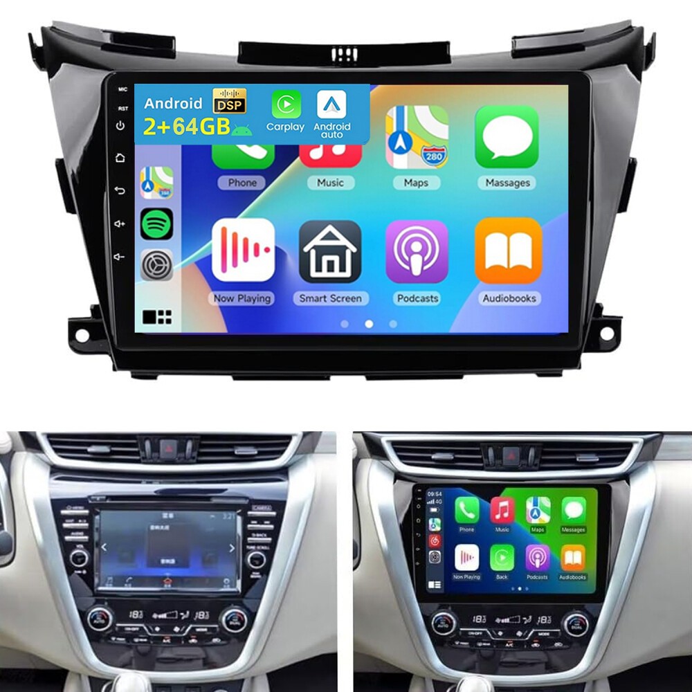 For Nissan Murano 2015-2021 Android 15 Carplay Car Stereo Radio Navi WiFi 2G+64G