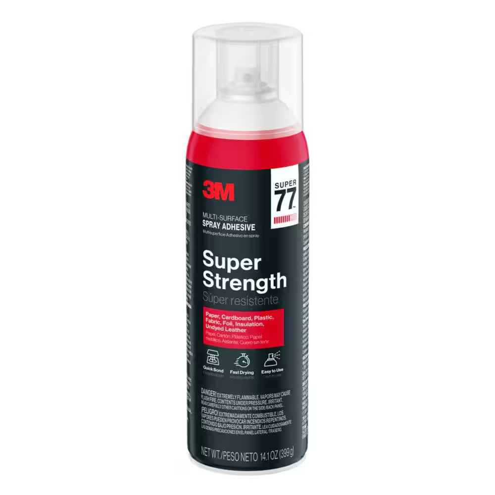 3M Super 77 Multi-Surface Spray Adhesive, 14.1 Oz., Low VOC, Quick Bond, Fast Dr