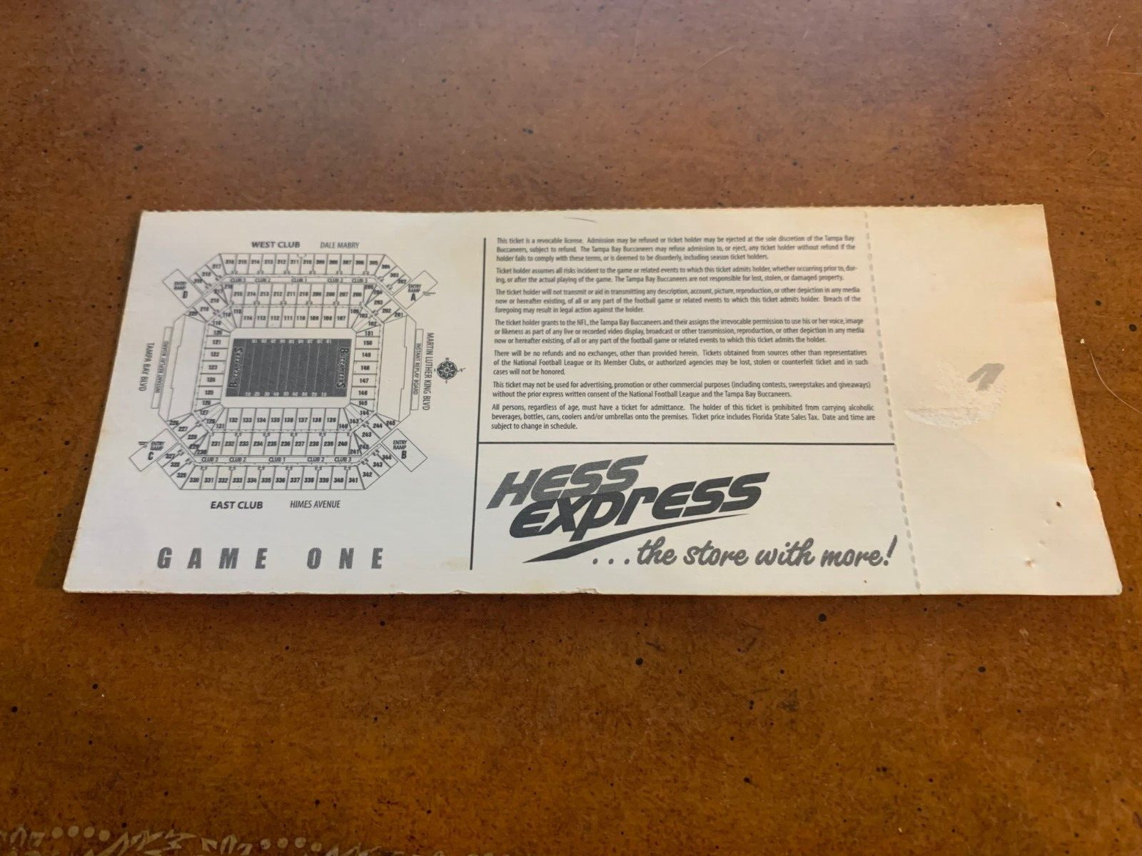 2004 Tampa Bay Buccaneers v Bengals Full Football Ticket Carson Palmer Debut