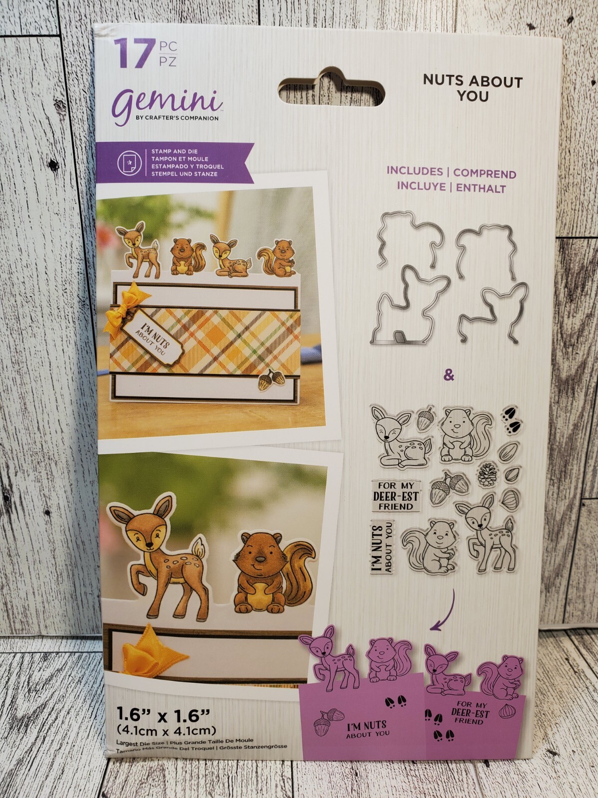 CSD3 Crafters Companion Nuts About You Squirrel Deer  Character Stamp & Die Set