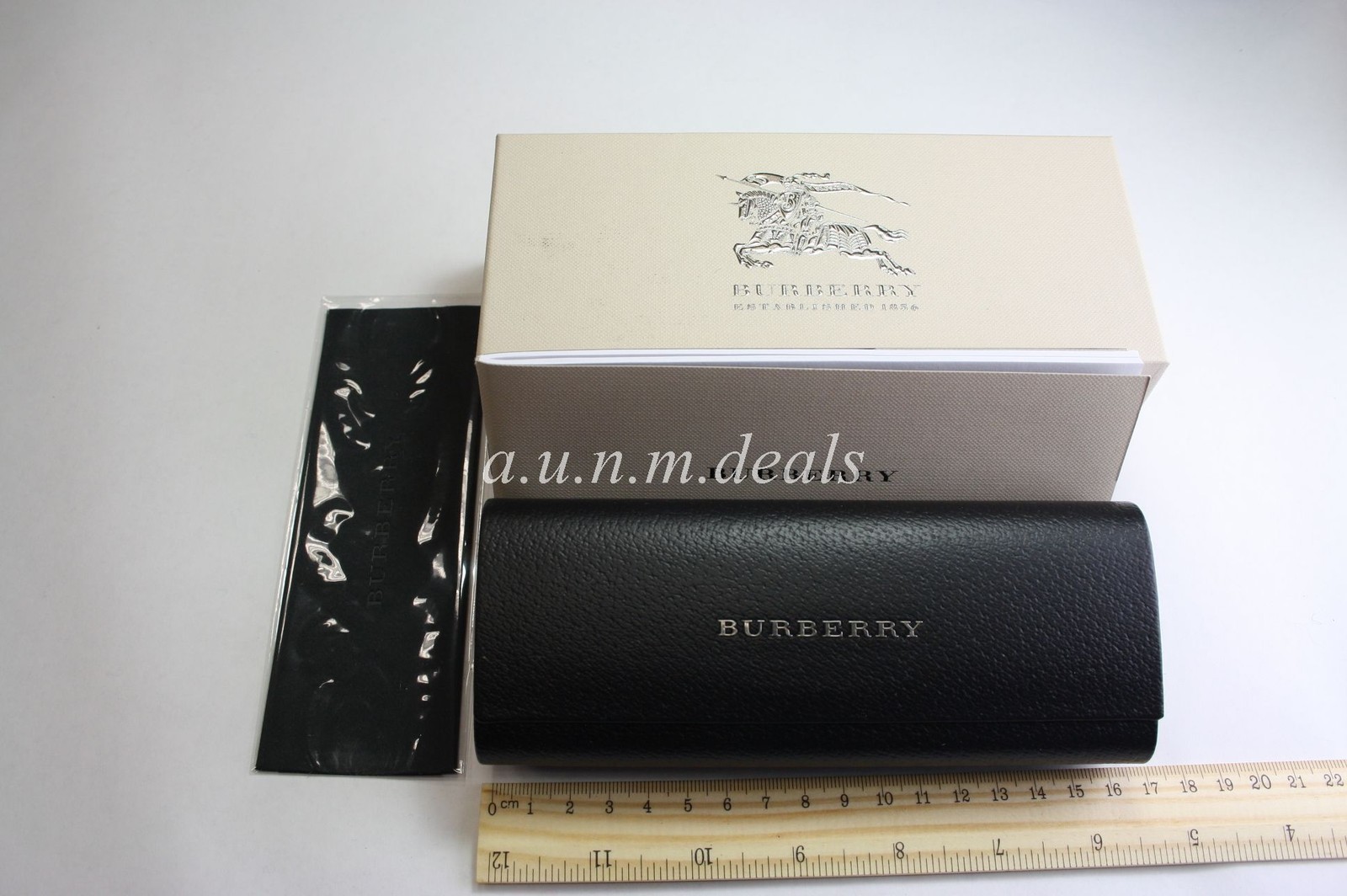 Burberry Black With Cleaning Cloth Sunglasses Case (Authentic)
