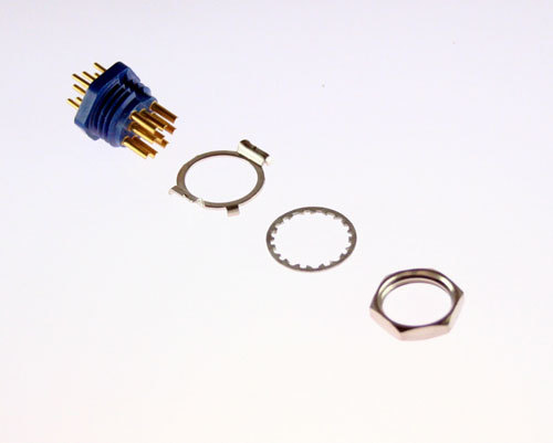 9-Pin Male Miniature Hexagonal Connector Plug Lock Hex Nut Washer 126-219-1000