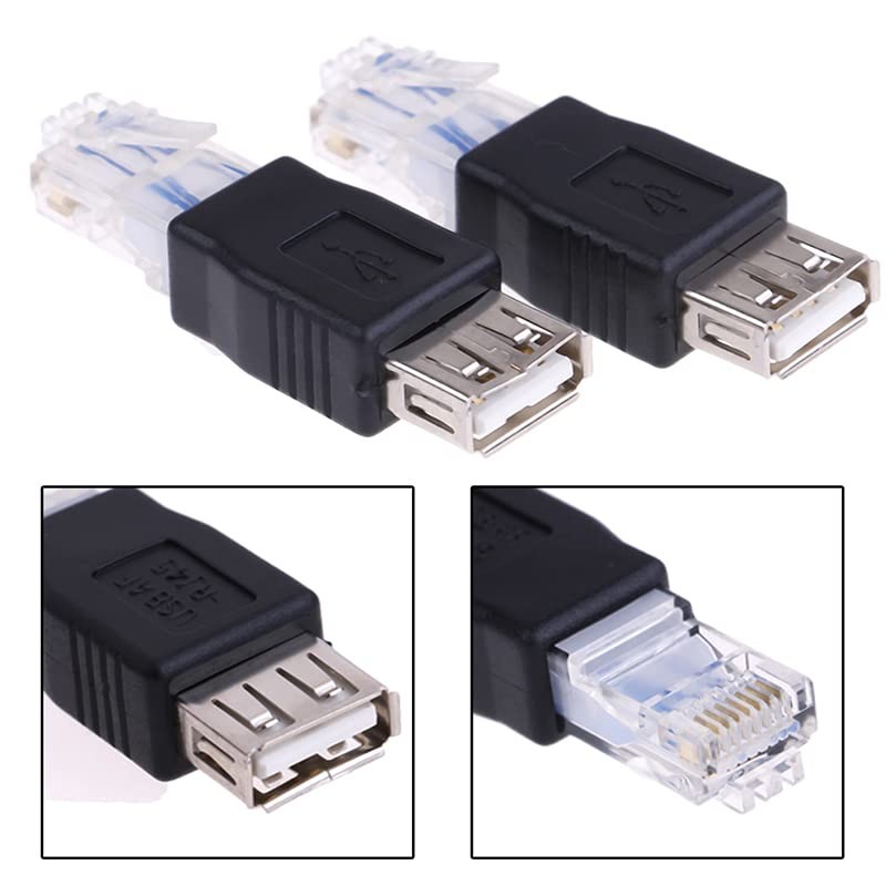 Herfair Ethernet to USB Adapter 2PCS for ADSL Modem/Router/Computer black
