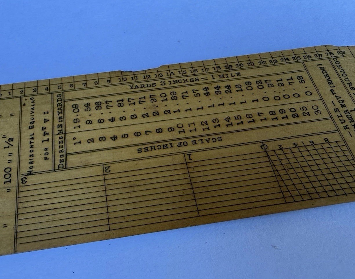 Vintage Original 6" Rectangular Protractor Map Scale Measuring Ruler Old Tool