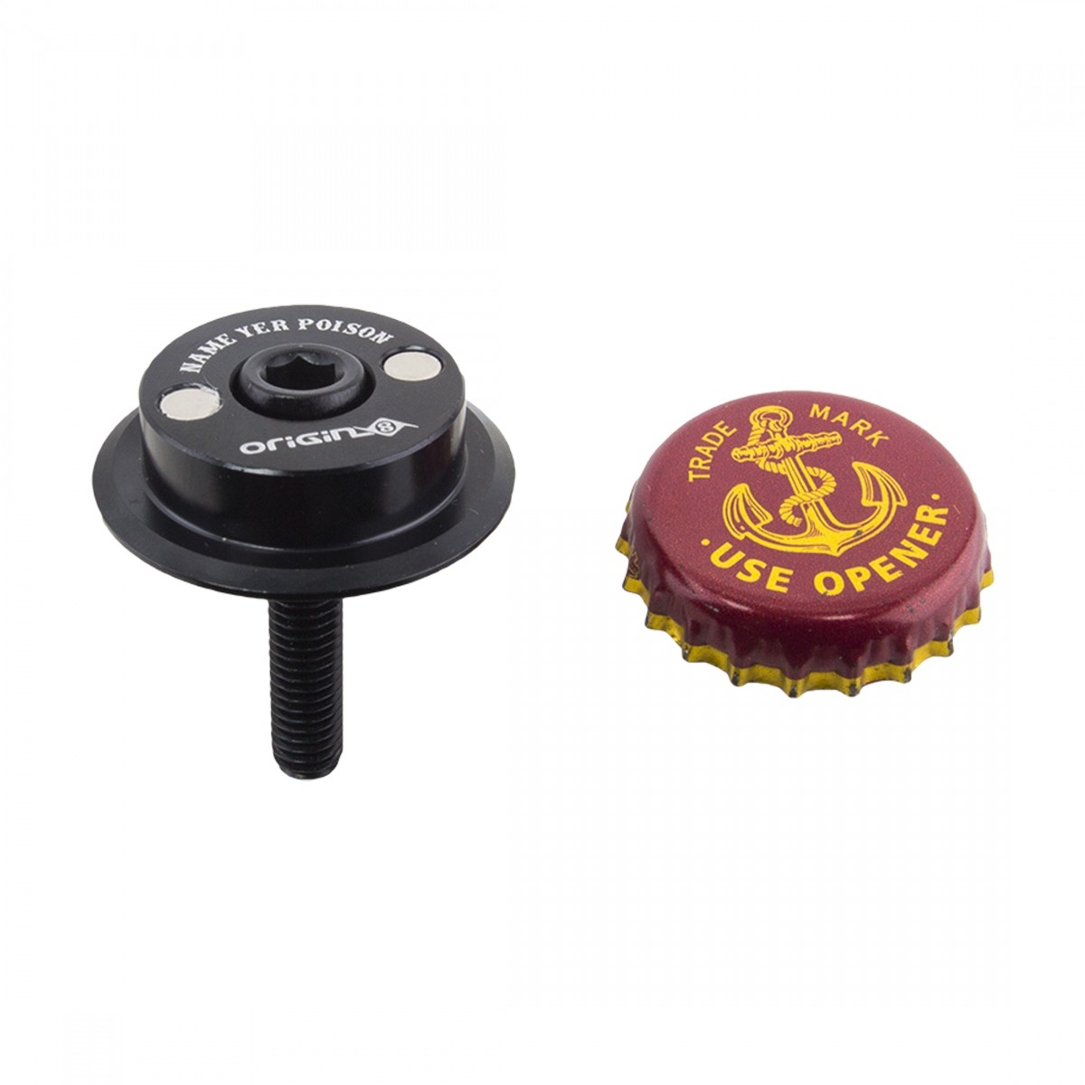 Origin8 Name Yer Poison Top Cap Black Easy To Switch Out Bottle Caps