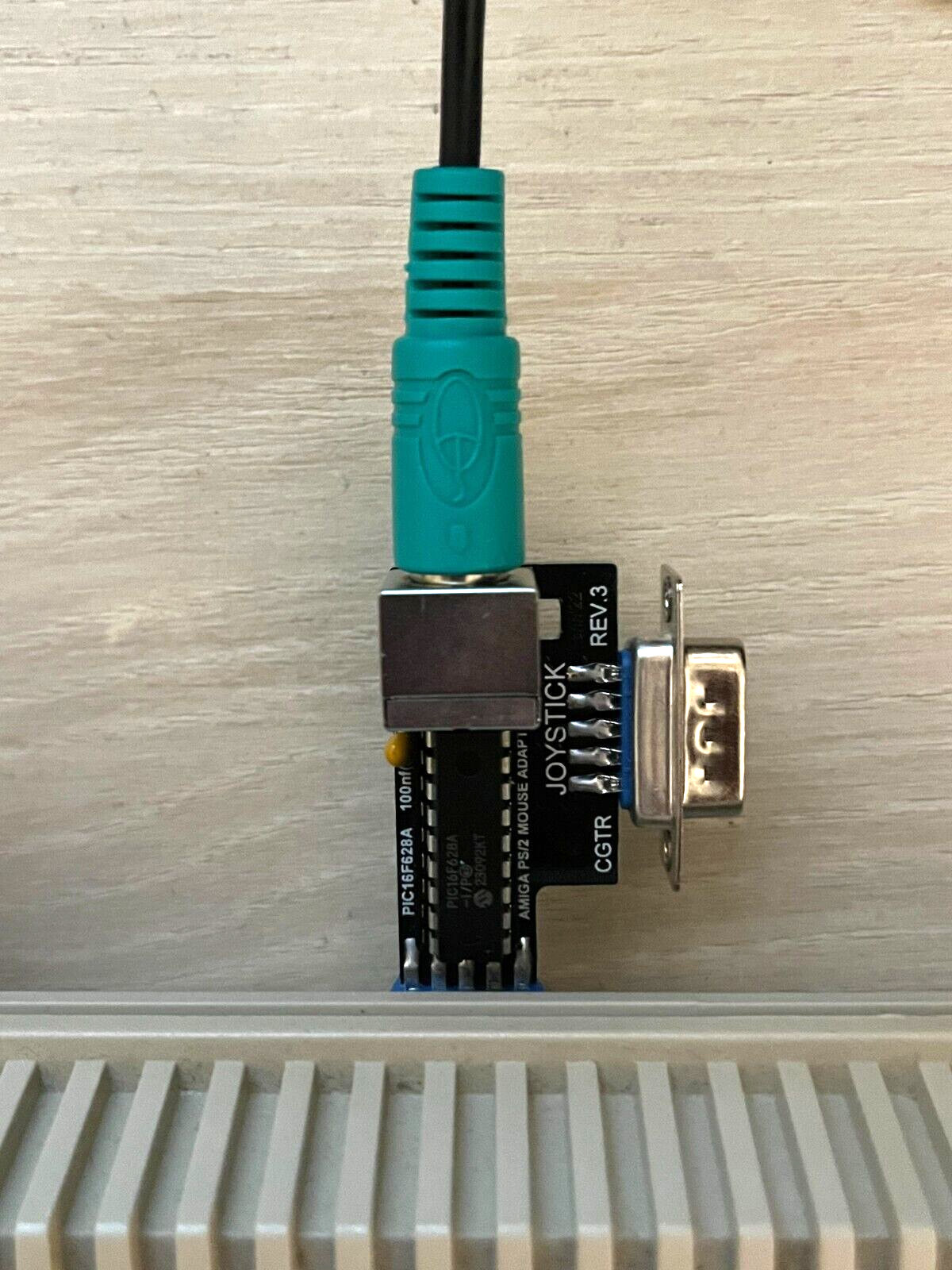 Commodore Amiga Mouse 2 Button Authentic Retro with Ball & Adapter - USA Seller