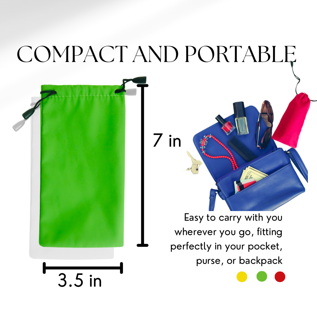 10-Pack Drawstring Sunglasses Microfiber Waterproof Cloth Soft Case Storage Bag