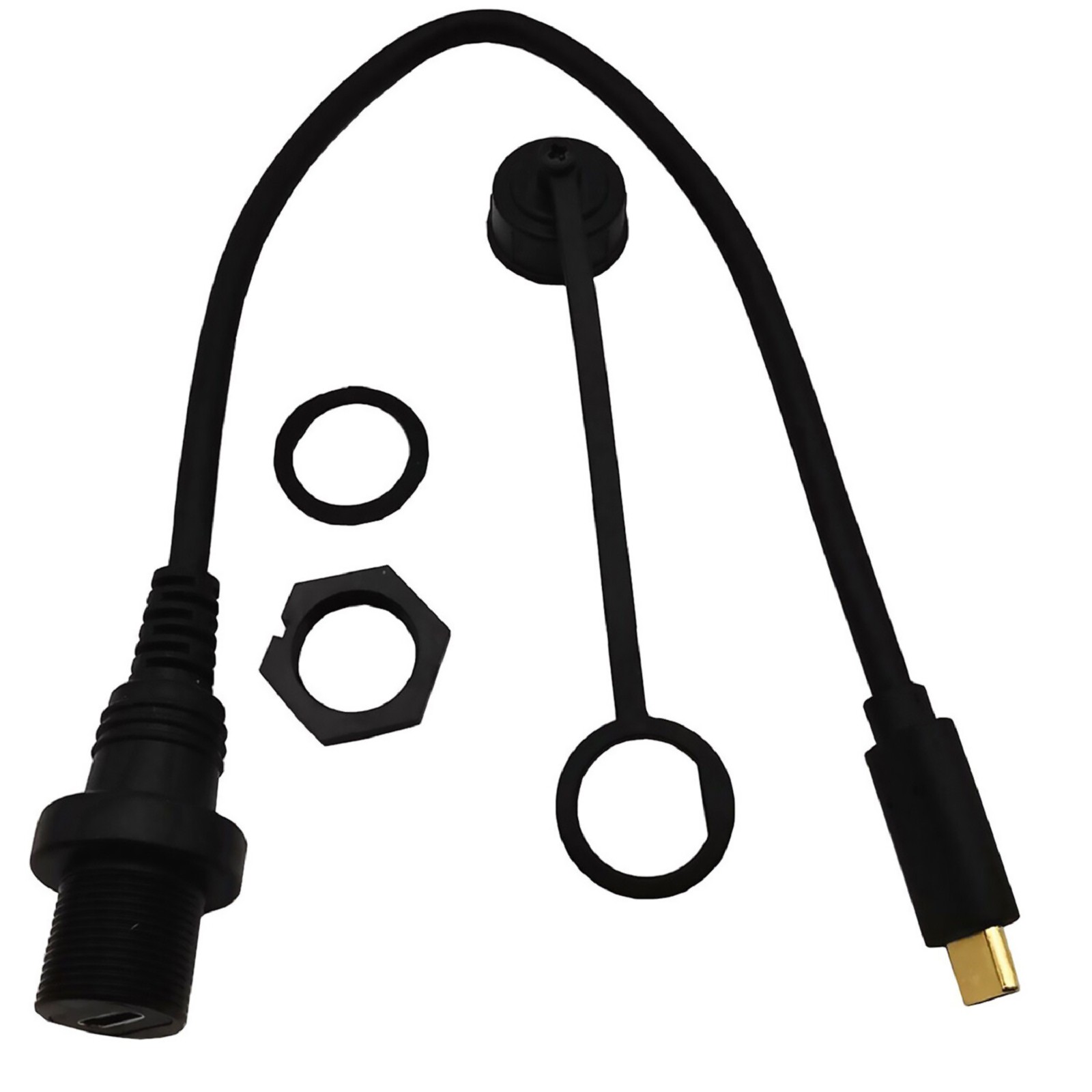 USB 3.1 Type-C Male to Female Auto Yacht Dashboard Extension Waterproof Cable qq