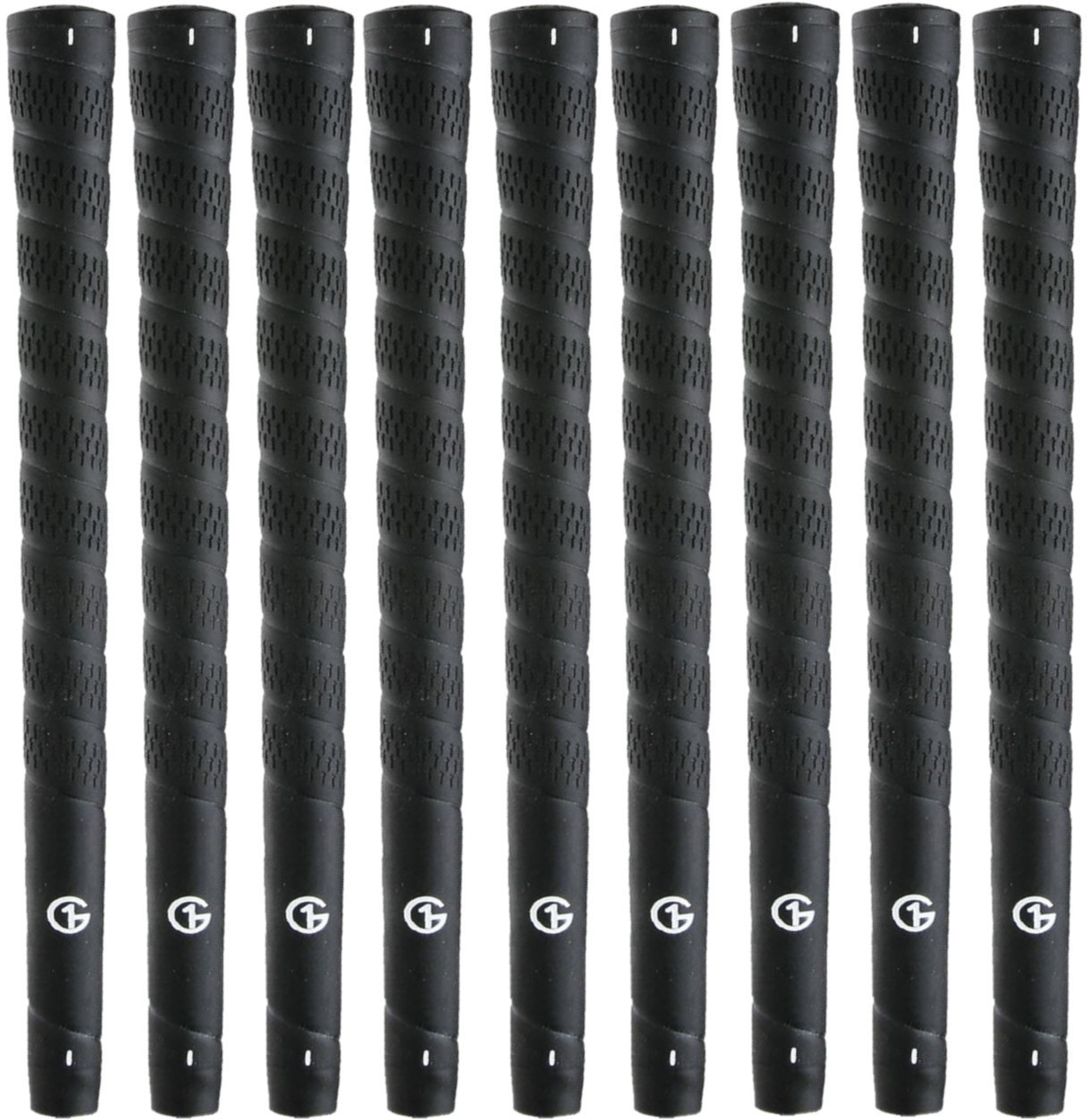 Grip One G1 TPR Wrap Golf Grips – Undersize .560 Round – Black – Set of 9