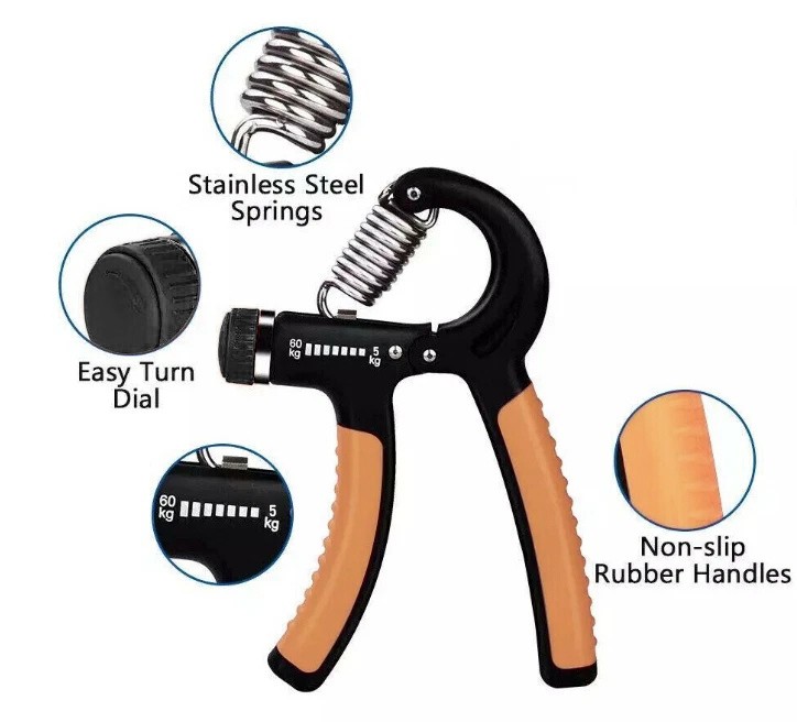 Hand Grip Adjustable Trainer Gripper Strengthener Gym Strength Power Exerciser