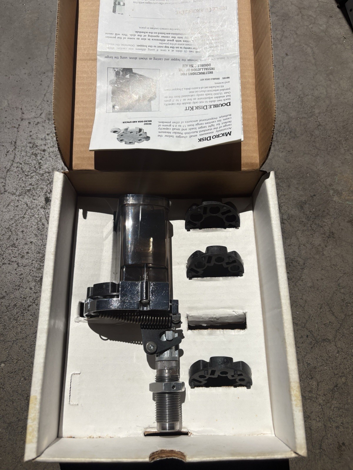 Used Lee Auto-Disk Powder Measure & 4 Disks 38sp Die
