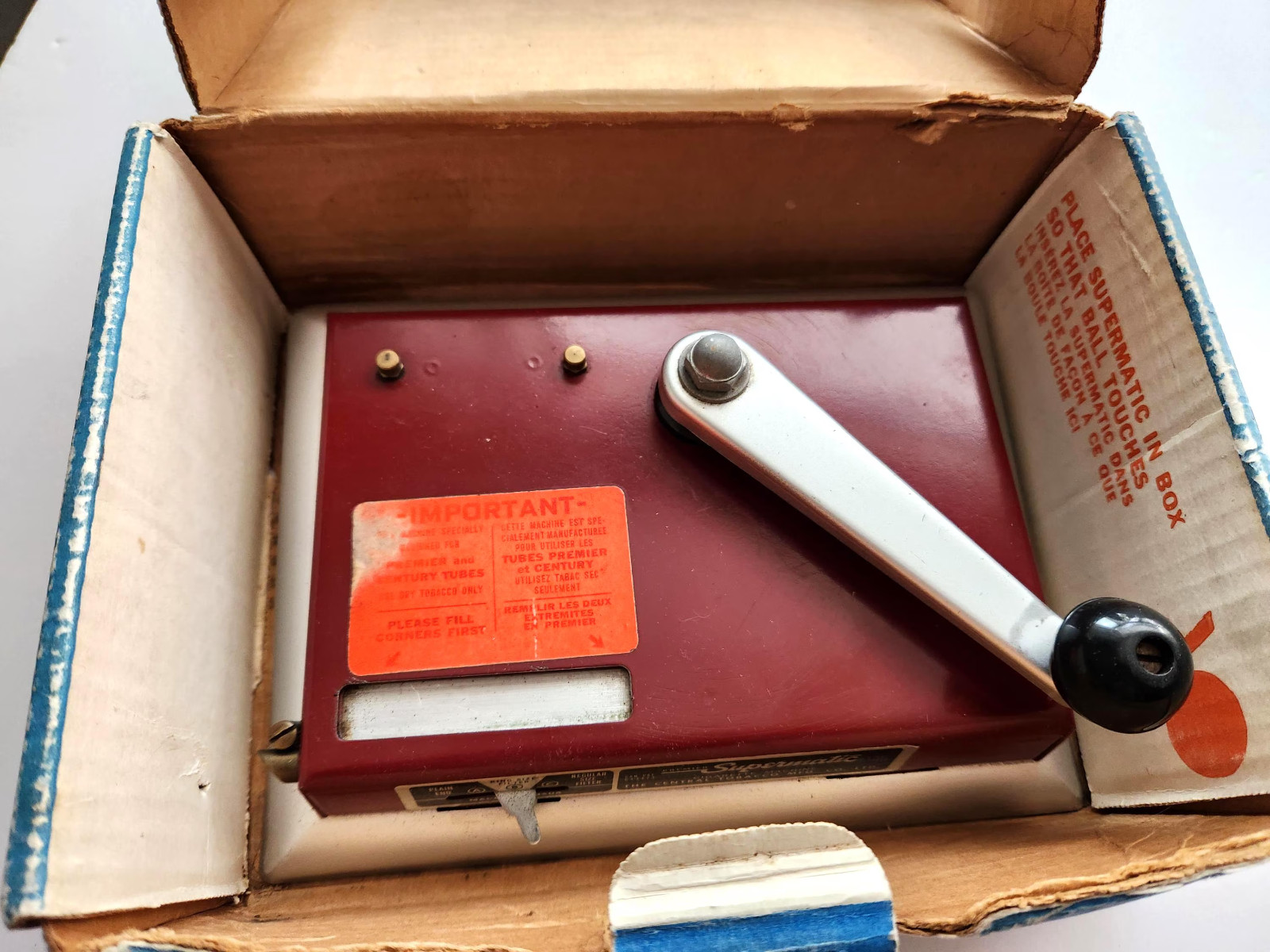 Premier Supermatic Cigarette Making Machine Vintage 1950's rolling your own