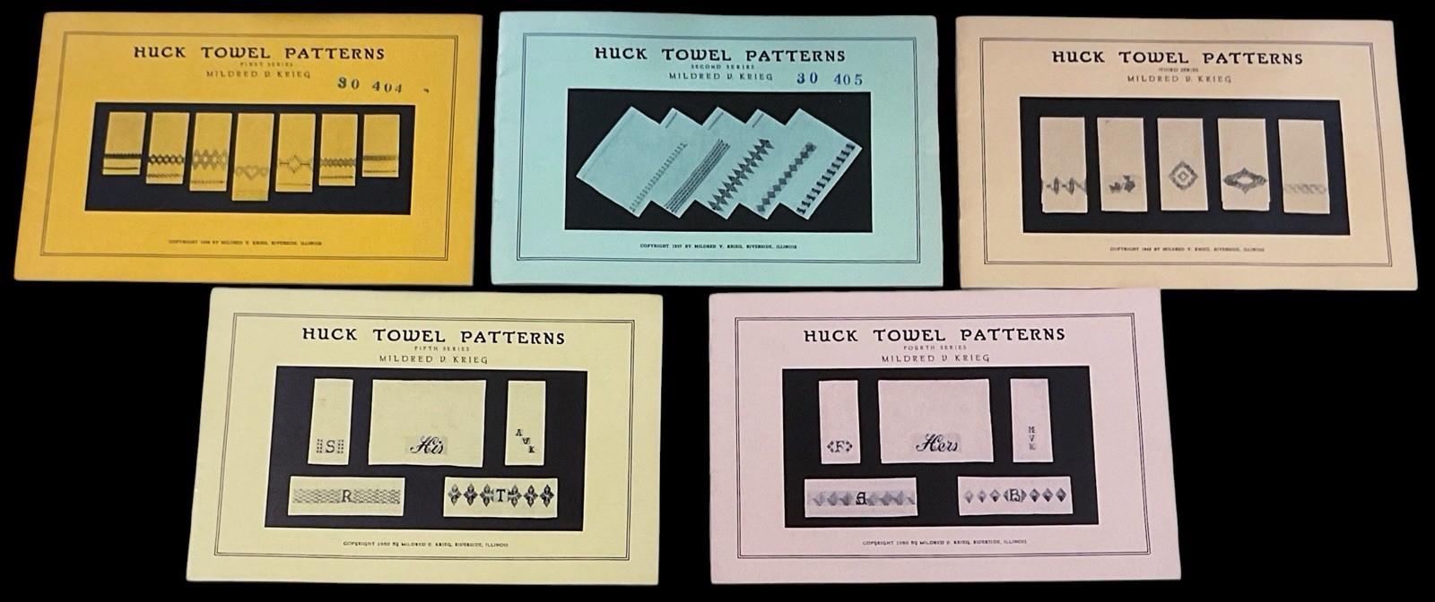 Mildred Krieg Huck Towel Patterns Swedish Weaving 5 Books Complete Set Series