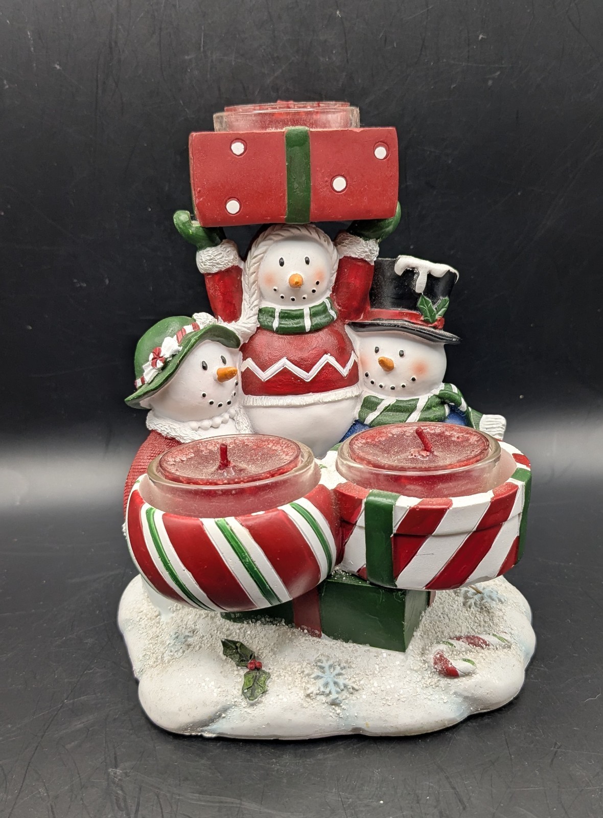 Yankee Candle Snowman & Presents 3 Tea light Candle Holder Tealights Included