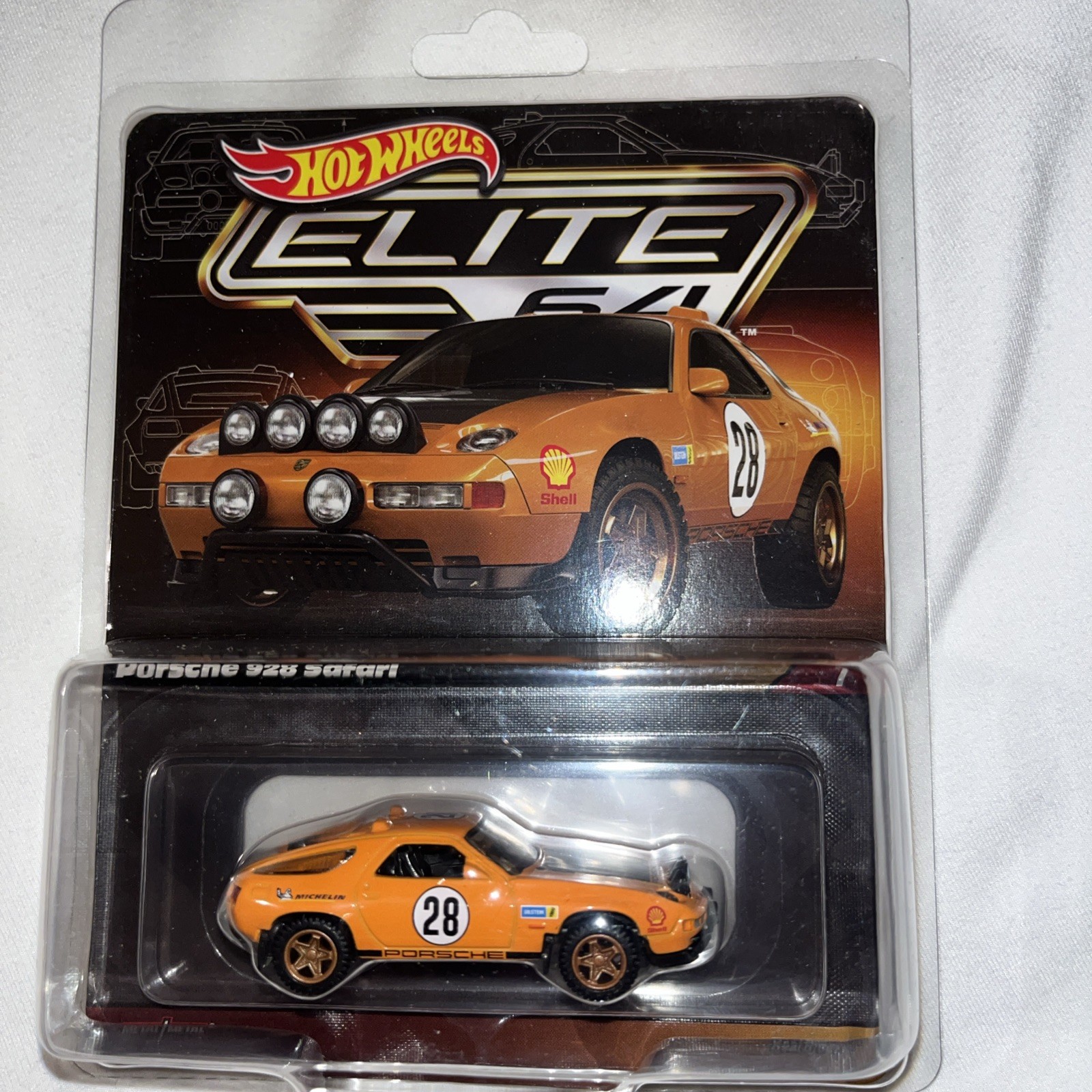 Hot Wheels Elite 64 #7 Porsche 928 Safari Orange 1:64 Diecast Real Riders HNJ58