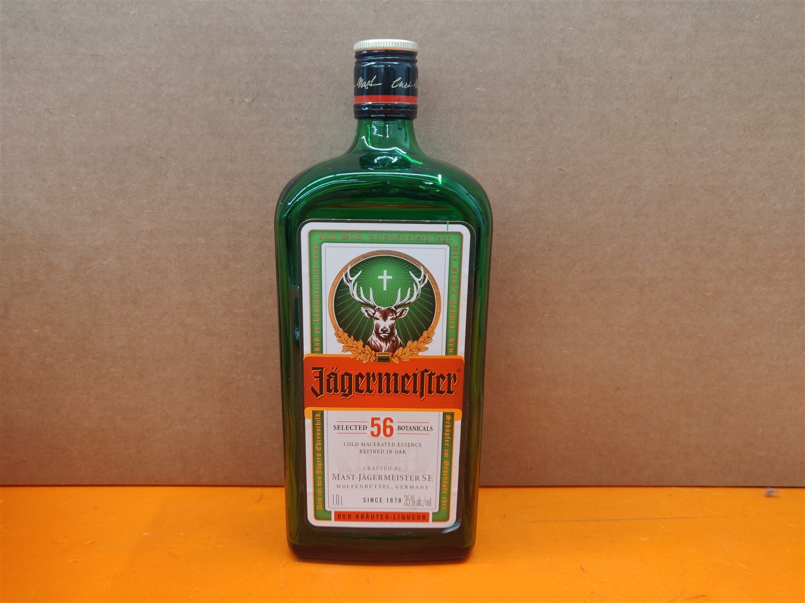 ⭐️⭐️⭐️⭐️⭐️ EMPTY 1L Jagermeister Liquor Green Glass Craft/Upcycle/Décor Bottle