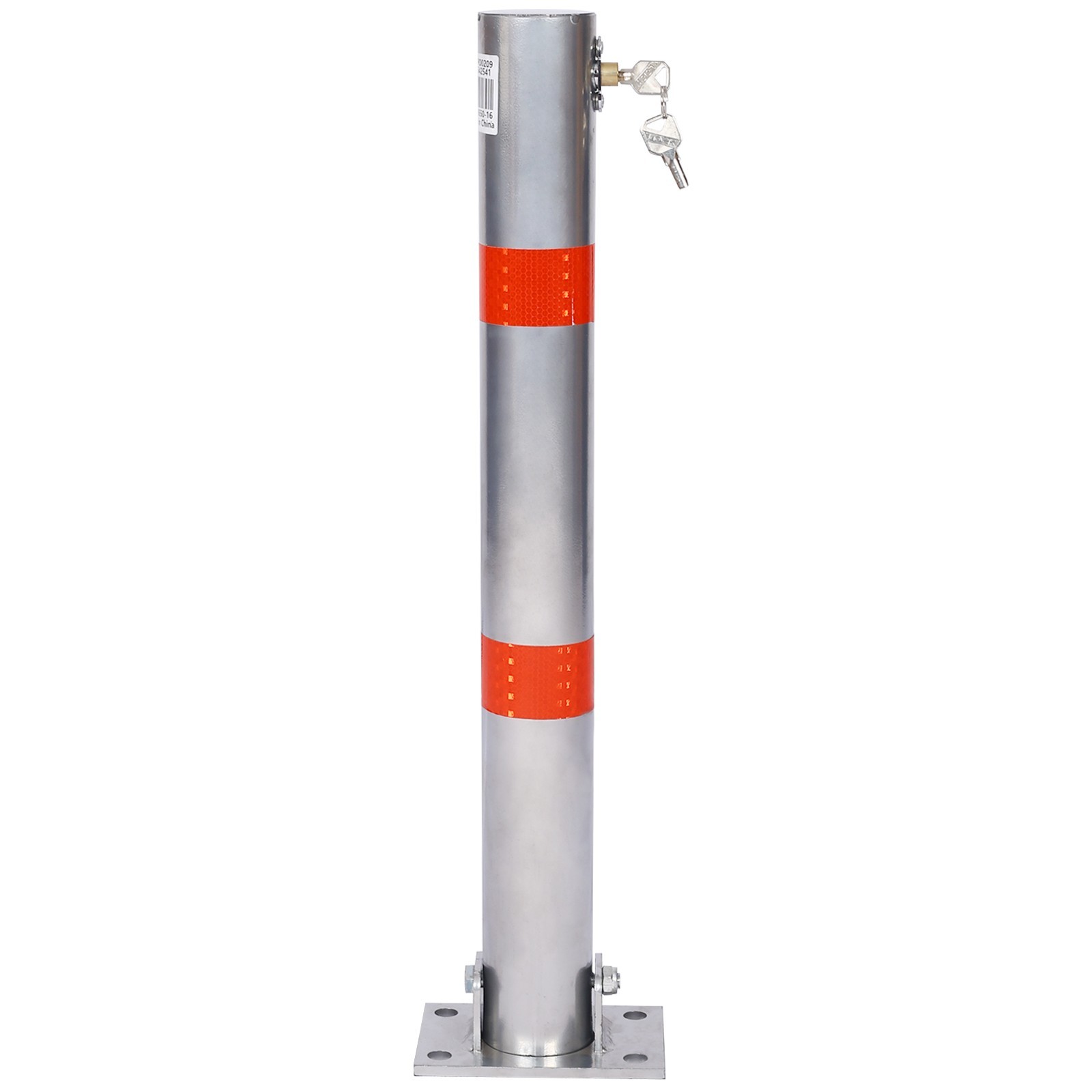 Round Gray Parking Bollard Lock – Car Protection Post for Home Garage