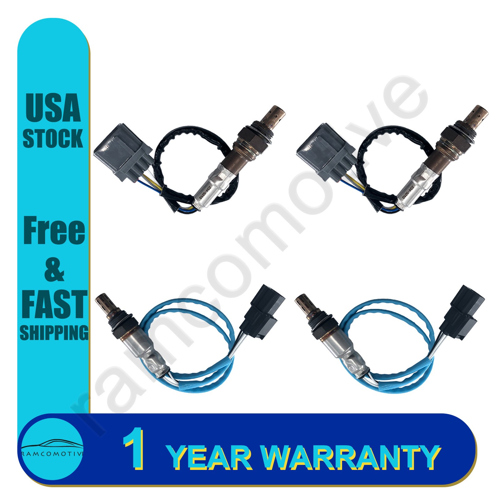 4x Oxygen Sensor for 2007-2008 Acura TL 3.5L 3.2L