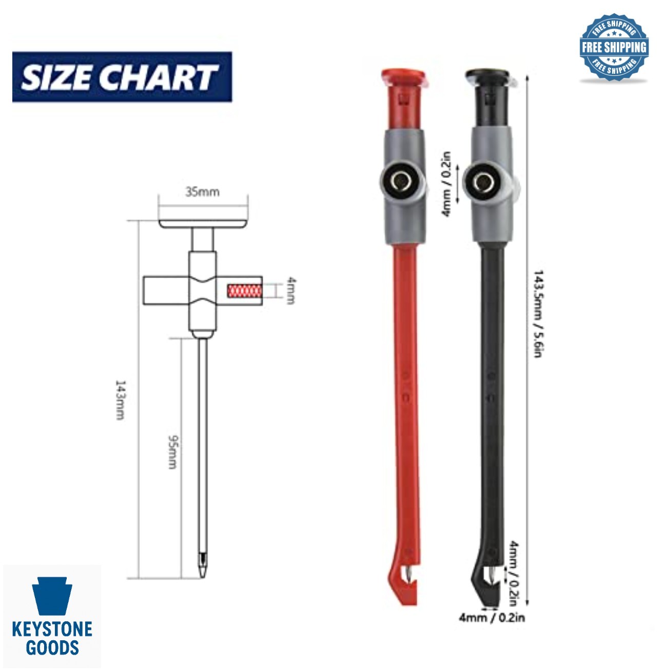 Puncture Probe Wire Piercing Test Clip 2PCS Automotive Test Cable Kit For