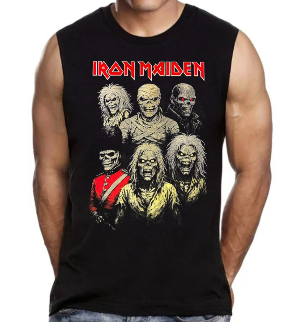 Iron Maiden 6 Eddies English Heavy Metal Band Men's Black Muscle Shirt
