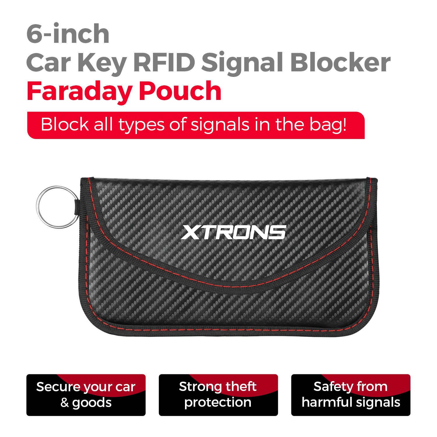 1x Car Key RFID Signal Blocker Faraday Signal Blocking Pouch 6" Bag Anti-theft