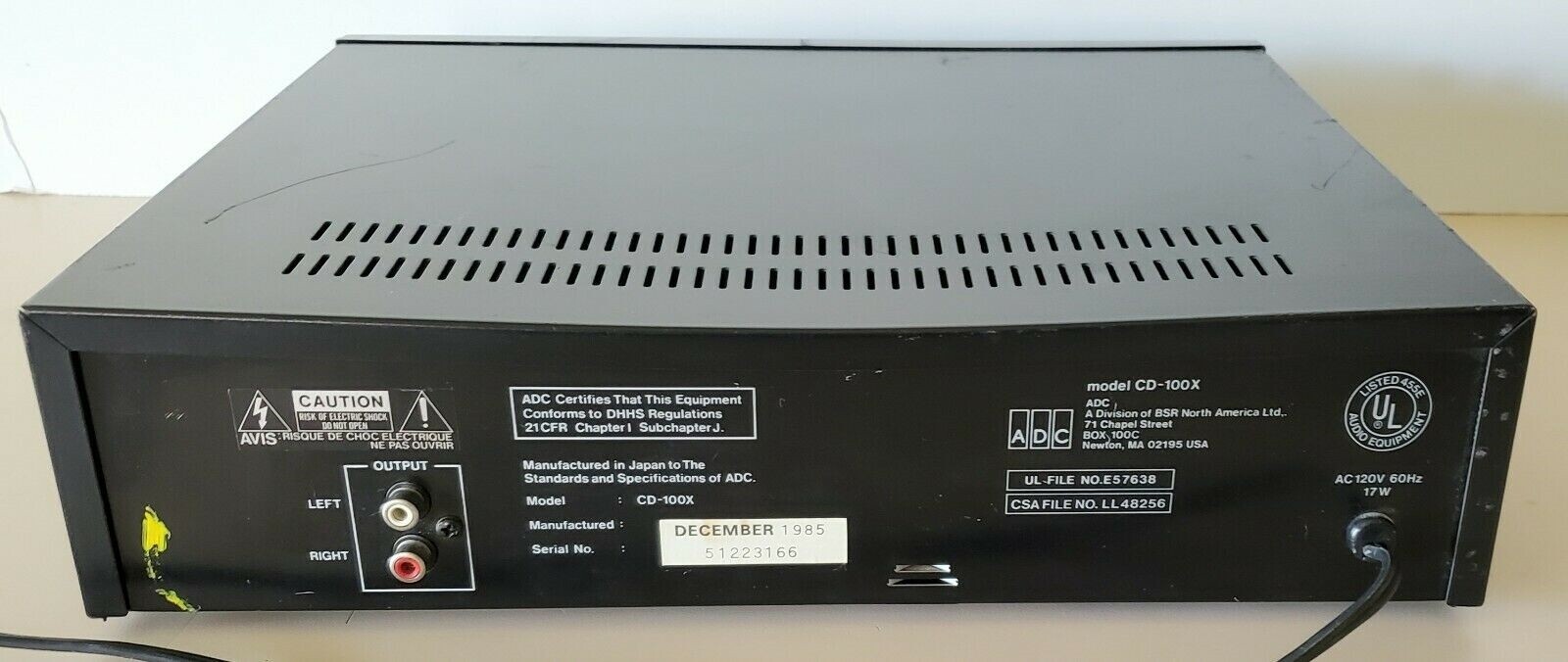 Vintage ADC CD-100X CD Player