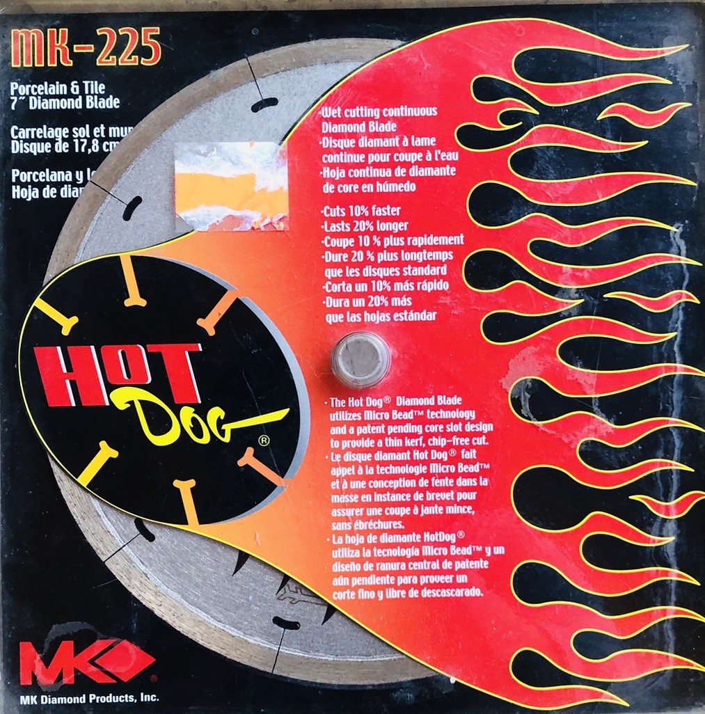 MK Diamond MK-225 7" Hot Dog Tile Blade (B)