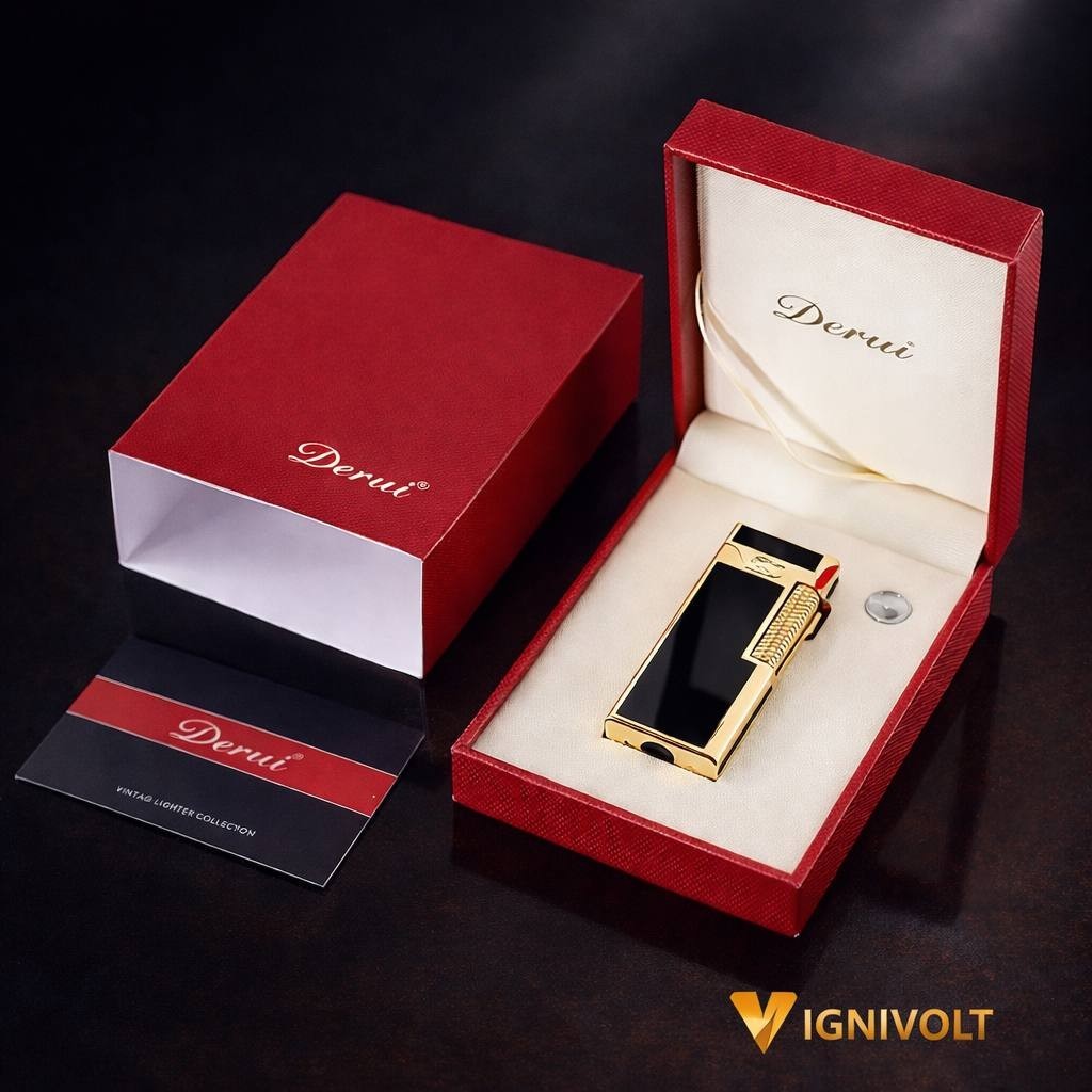 DERUI Dual Flame Torch Lighter Slim Windproof Butane Metal Luxury Gift Pro......